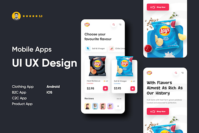 Design creative ui ux for android ios mobile app by Tuhelrana | Fiverr