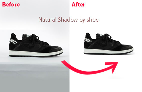 background remove retouching natural shadow or reflection