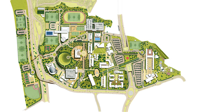 do the architectural site plan master plan and illustration