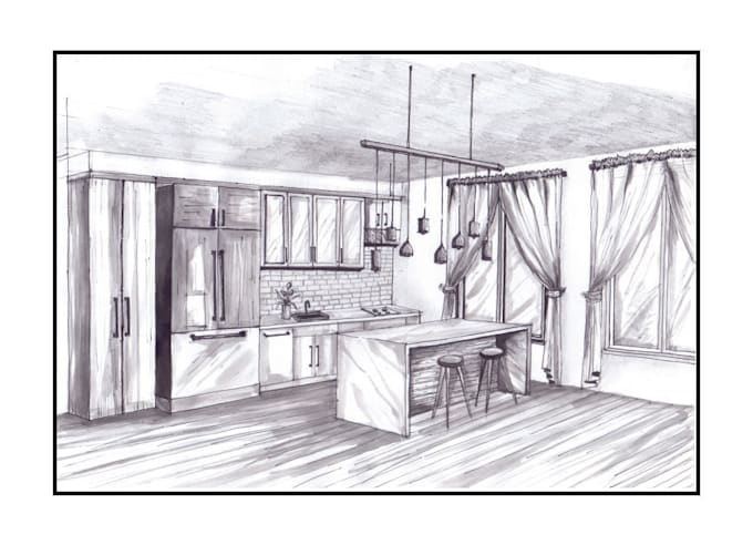 do sketches and perspectives of the buildings
