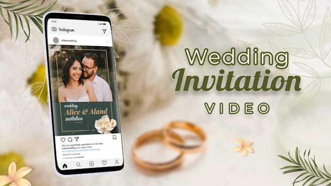 create lovely  wedding invitation video