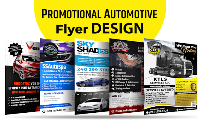 design professional automotive flyer, car wash, auto repair flyer
