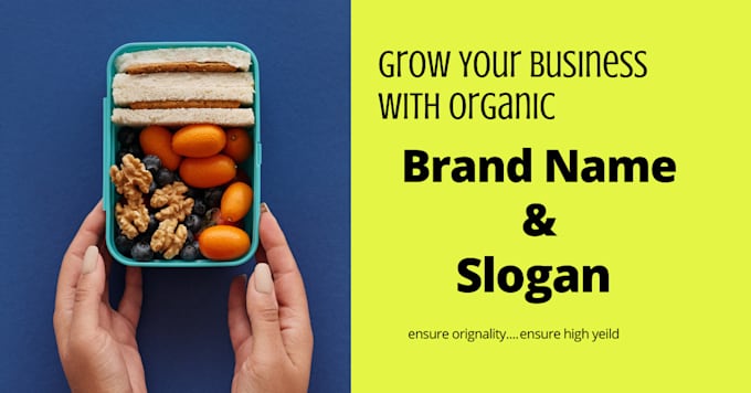create catchy brand name, business name, and slogan for you