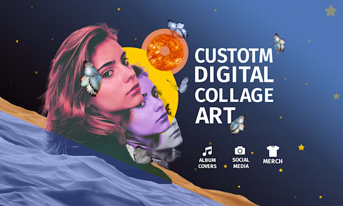 design a unique digital collage art for you