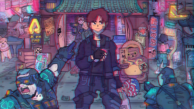 draw and design cyberpunk characters or illustrations