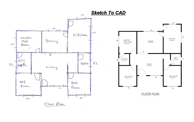 draw 2d autocad drawing from your sketch or pdf