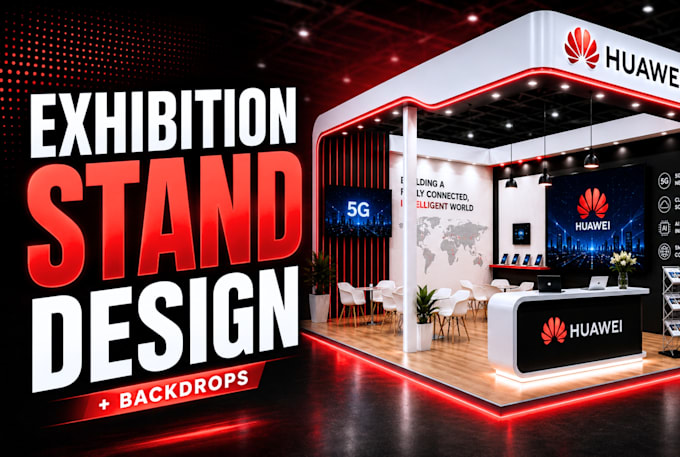 design 3d trade show booth, exhibition stand, and kiosk design