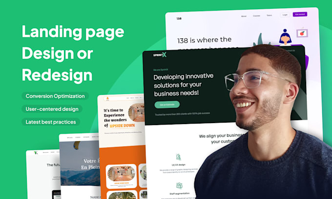 design high converting responsive landing page design UX UI figma