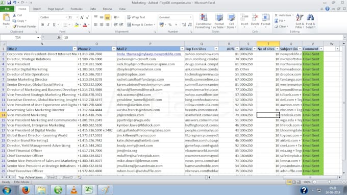enter data into ms excel and ms office