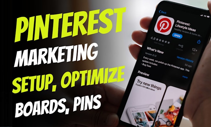 setup,optimize and do pinterest marketing, boards and pins