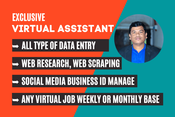 I will be virtual assistant for data entry, copy paste, web research, and web scraping