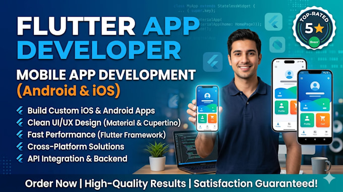 build your mobile app by using flutter for android and ios
