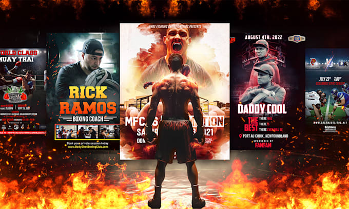 Design fight night poster boxing, ufc, mma, wrestling, sports