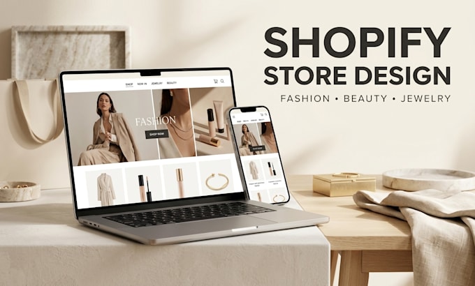 design a shopify store for clothing, jewelry, and cosmetic