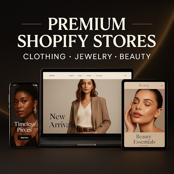 design a shopify store for clothing, jewelry, and cosmetic