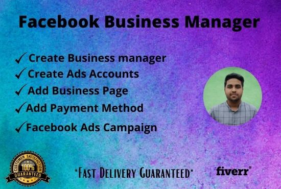 create fb business manager, ads account, and ads campaign