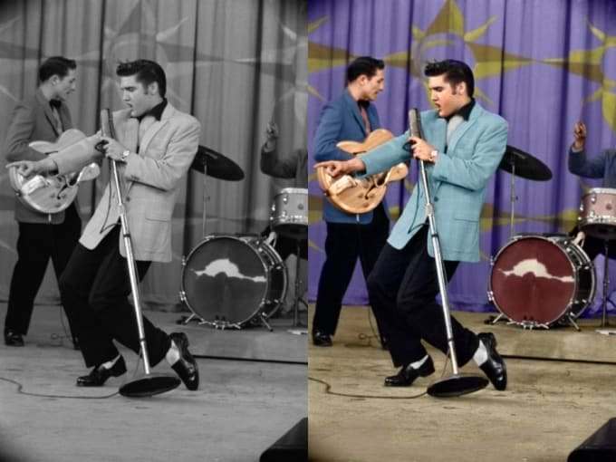 Realistically colorize turn black and white into color photo by