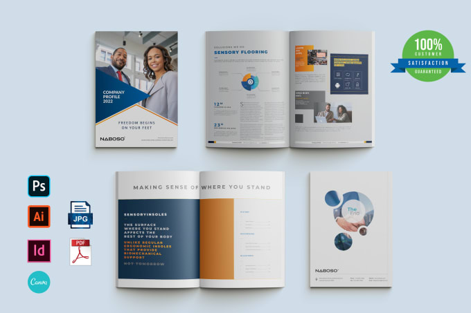 I will do business brochure company profile sales sheet etc