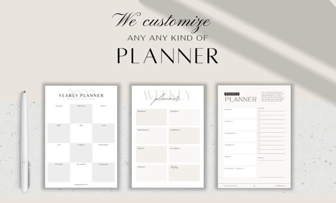 design your business planner, wedding planner, and more