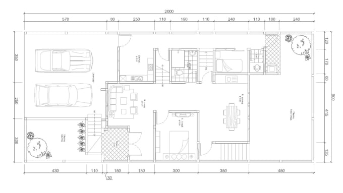 Draw your architectural floor plan in autocad 2d by Afnan3001 | Fiverr