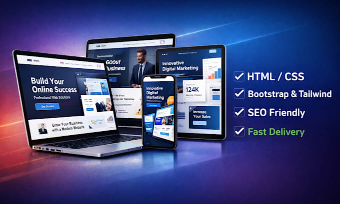 design a custom responsive landing page for business and startups
