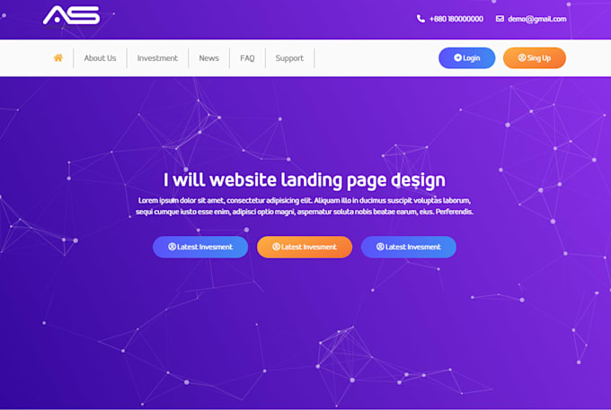 I will website landing page design delivery express 24 hours