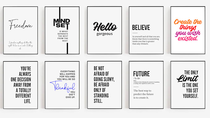 design printable typography poster, motivational wall art