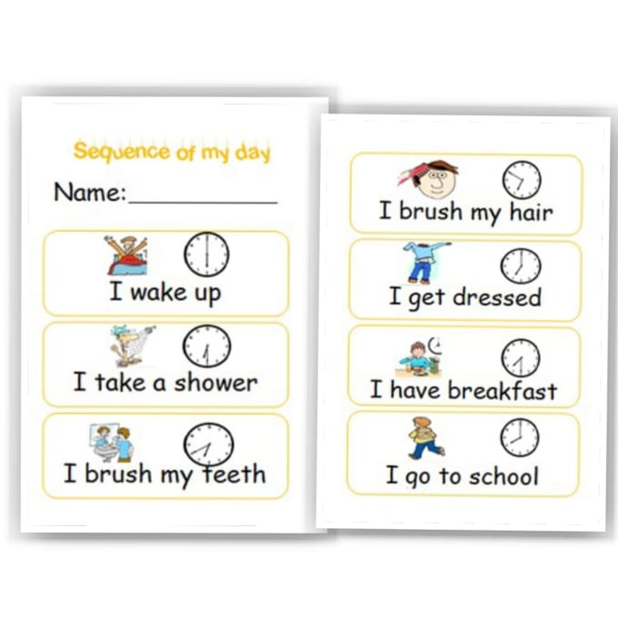 design enticing worksheets of sequencing