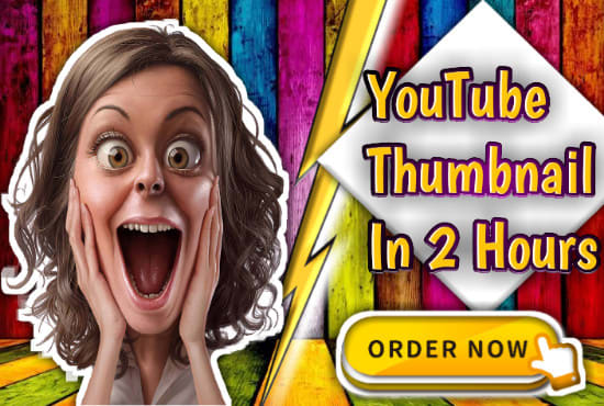 design a catchy and unique thumbnail youtube in 2 hours
