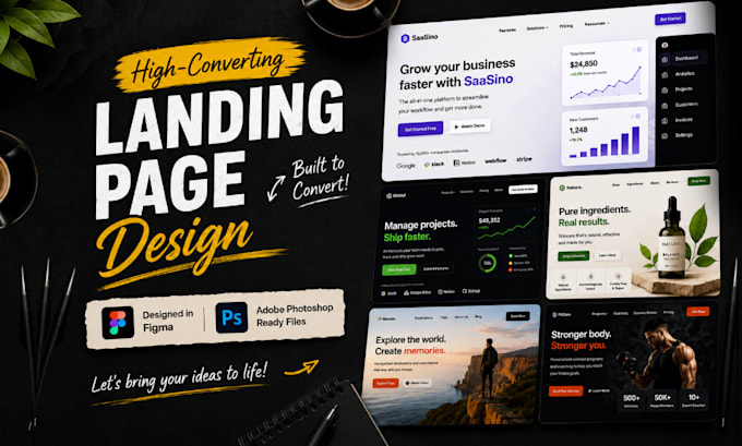 design a high converting landing page UI UX in figma