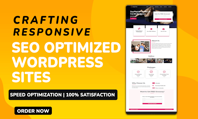 Top 5! I will design responsive and SEO optimized wordpress website  for $90