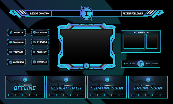 design amazing stream twitch overlay