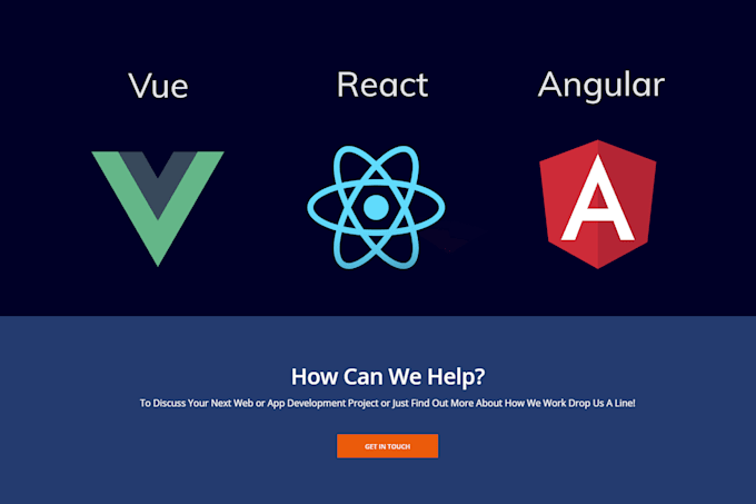 do fullstack web development in angular or react or vue