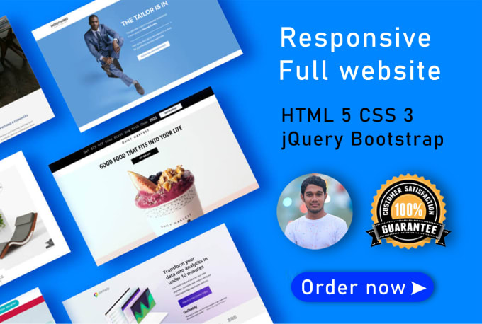 Design responsive full website using html css bootstrap by Rh_sawn | Fiverr