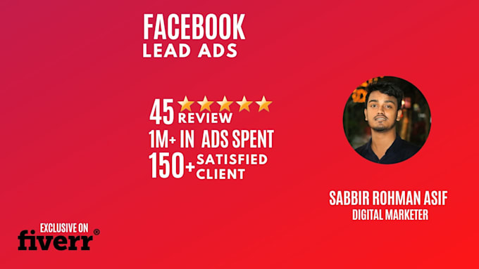 setup and optimized facebook lead generation campaign ads