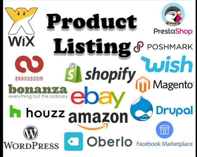 list your items on amazon ebay etsy ecrater shopify wordpress