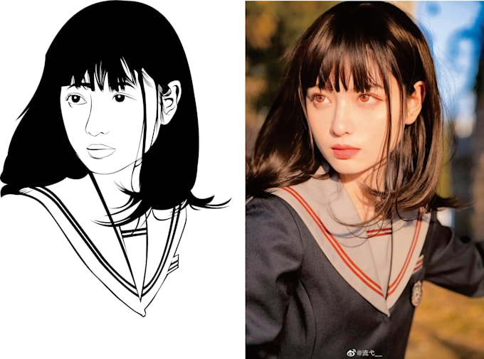 just need 24 hours to draw clean silhouette,stencil,line art