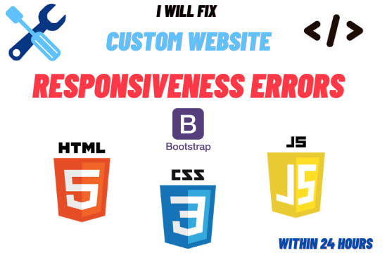 fix html, css, js, bootstrap and mobile responsiveness error