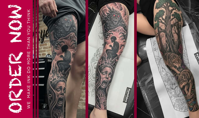 draw custom tattoo sleeve design unique modern