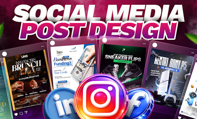 design amazing social media posts graphics for facebook, instagram ads