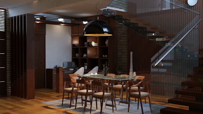 design kitchen, bedroom, living room interior rendering