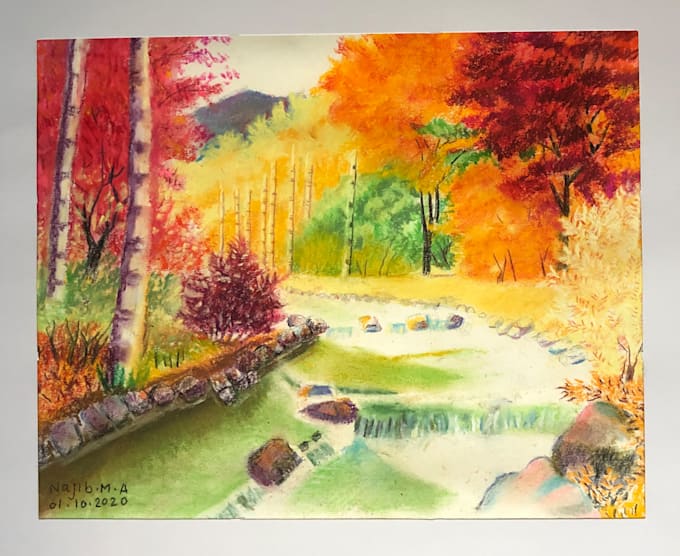 paint landscapes in pastel
