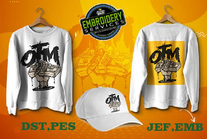 convert logo into embroidery digitizing file dst pes jef emb in 40minut