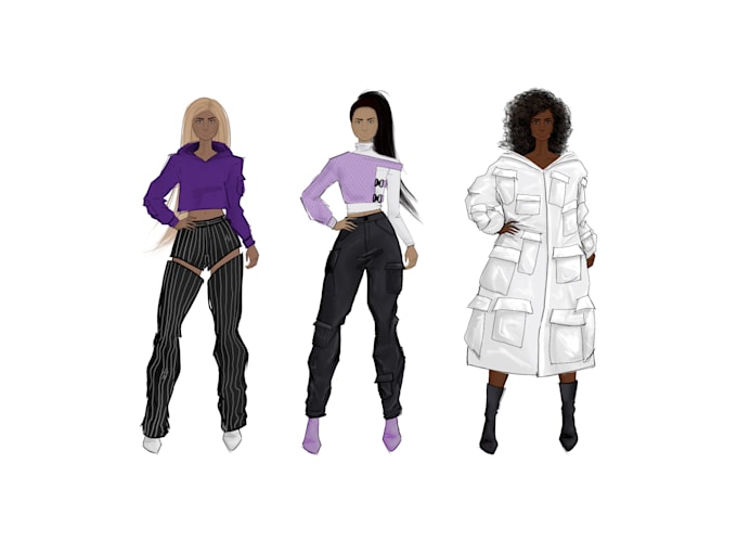 Create a digital fashion illustration for your garment by Kylieeverill ...