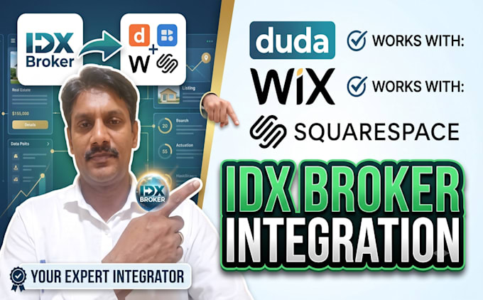 do idx broker integration with duda ,wix and squarespace