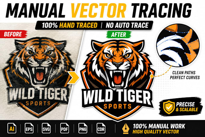 do manual vector illustration from sketch drawing or logo
