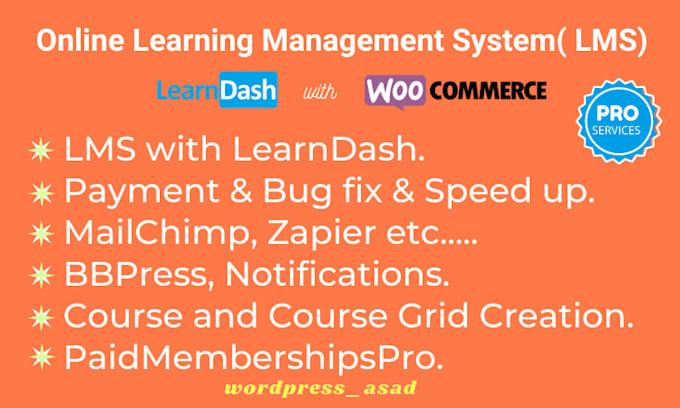 develop a wordpress lms website and learndash lms website
