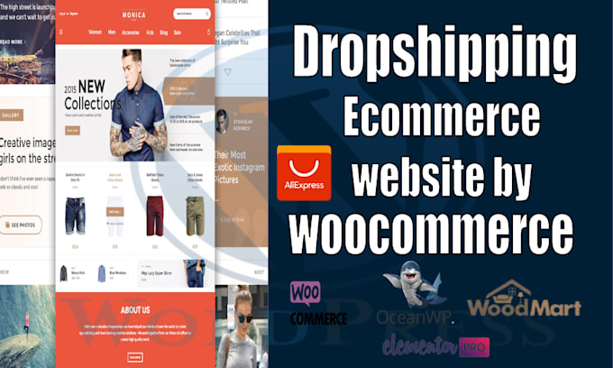 build ecommerce online dropshipping store,woocommerce store, in wordpress