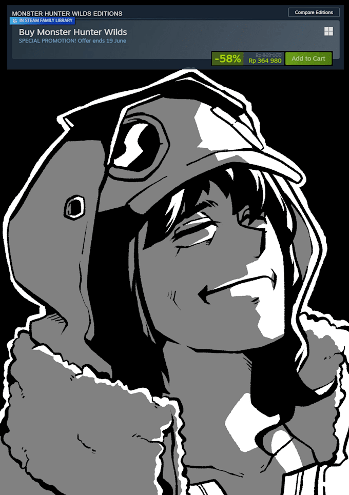 draw 2 of your character in a meme reaction