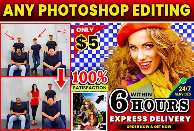 do any photoshop editing, add or remove object from image and photo manipulation